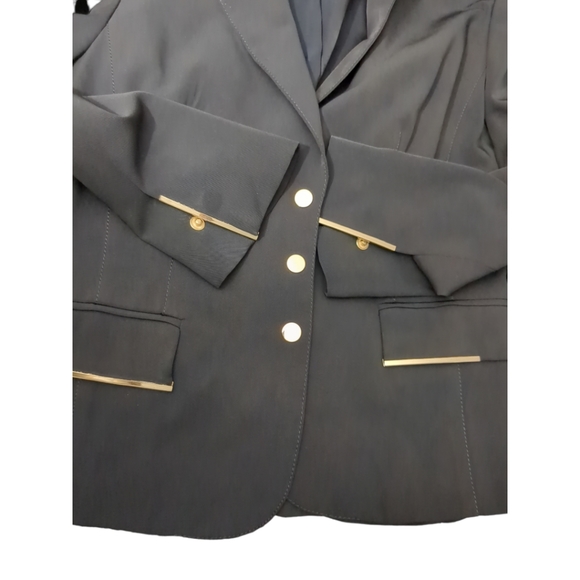 ANDREA AUGELAZZI Elegant Black Embellish Gold Metallic Hardware blazer jacket - Picture 9 of 12